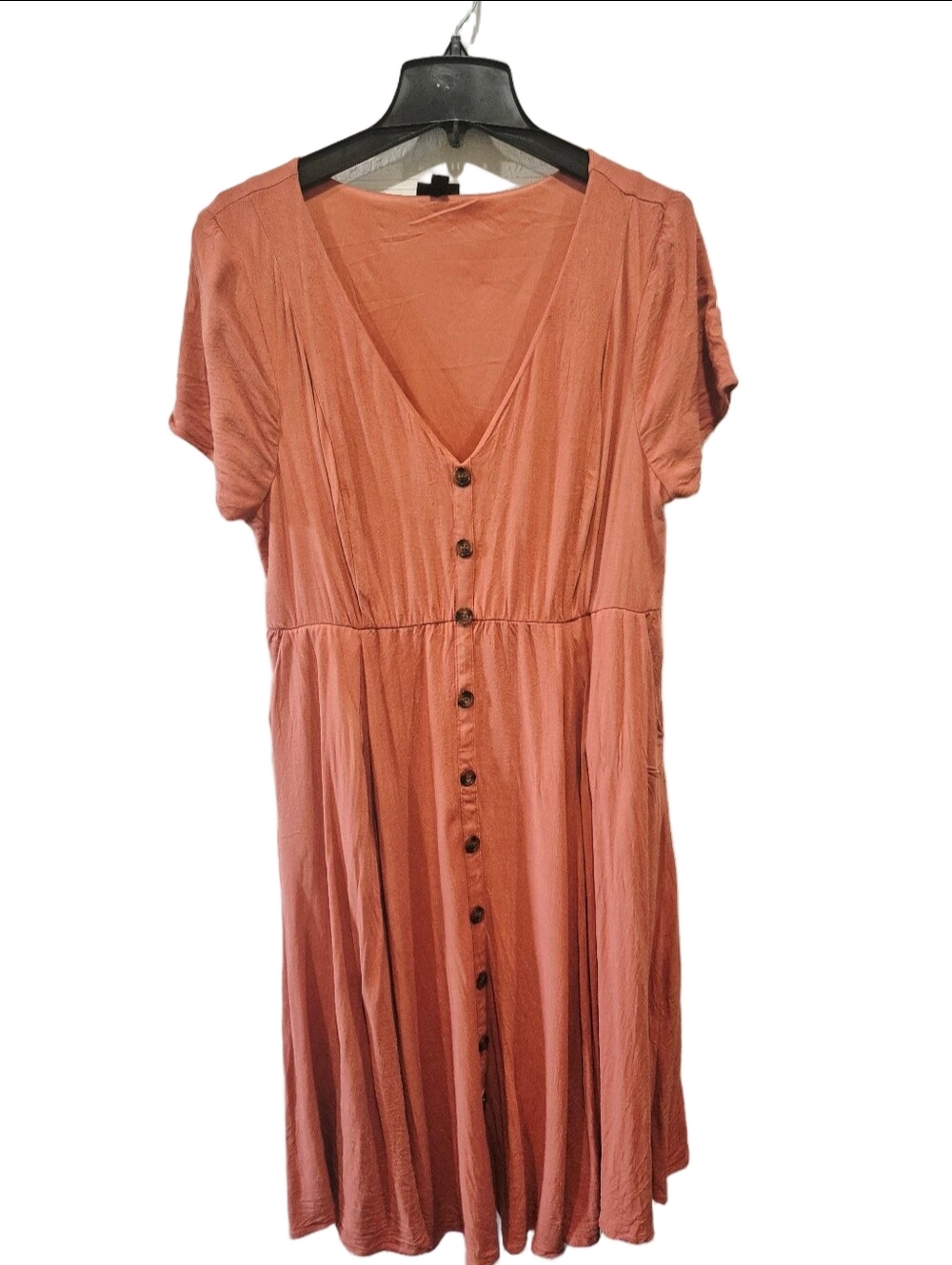 Torrid Women's Plus Size 2X Casual Rayon Knit Button Front Midi Day Dress